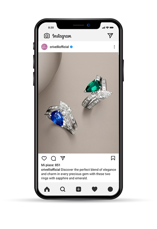 Fotografo gioielli per instagram
